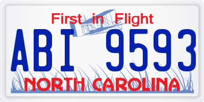 NC license plate ABI9593