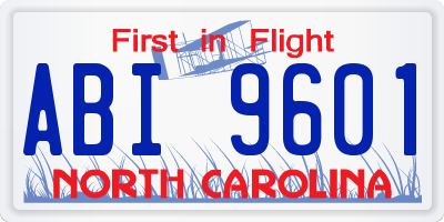 NC license plate ABI9601