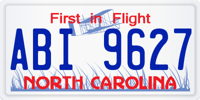 NC license plate ABI9627