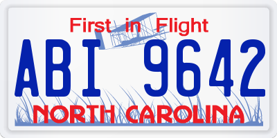 NC license plate ABI9642