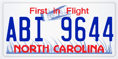 NC license plate ABI9644