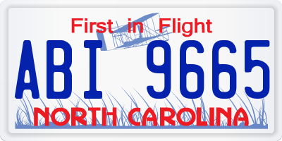 NC license plate ABI9665
