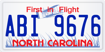 NC license plate ABI9676