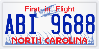 NC license plate ABI9688