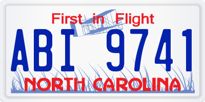 NC license plate ABI9741