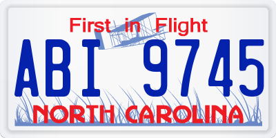 NC license plate ABI9745