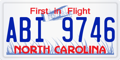 NC license plate ABI9746