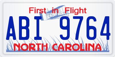 NC license plate ABI9764