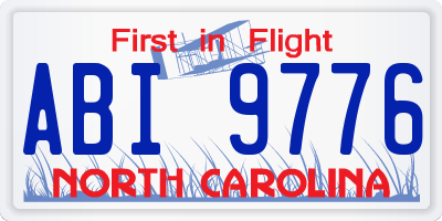 NC license plate ABI9776