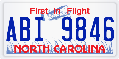 NC license plate ABI9846