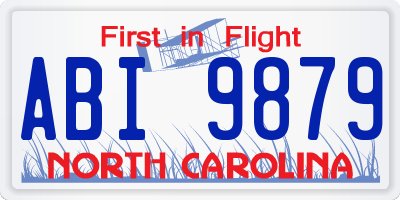 NC license plate ABI9879