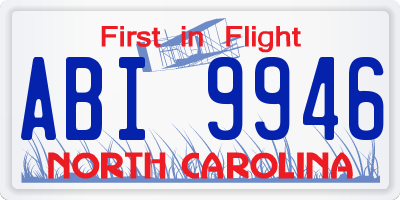 NC license plate ABI9946