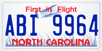 NC license plate ABI9964