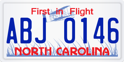 NC license plate ABJ0146
