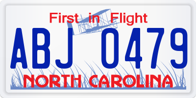NC license plate ABJ0479