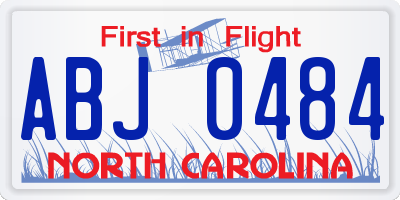 NC license plate ABJ0484