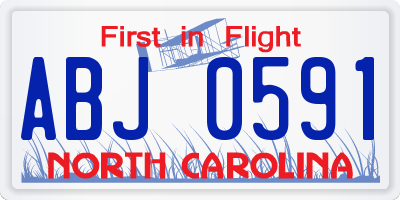 NC license plate ABJ0591