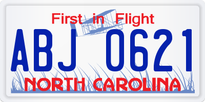 NC license plate ABJ0621
