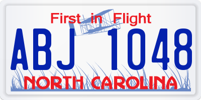 NC license plate ABJ1048