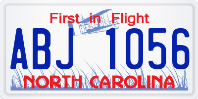 NC license plate ABJ1056