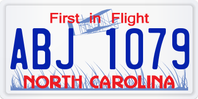 NC license plate ABJ1079