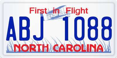 NC license plate ABJ1088