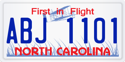 NC license plate ABJ1101