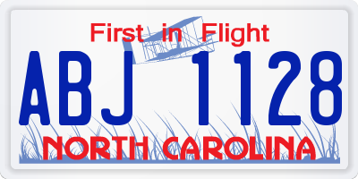 NC license plate ABJ1128