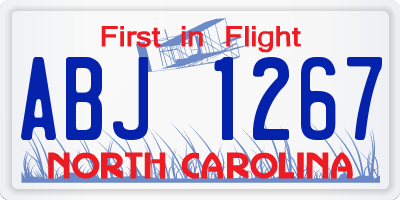 NC license plate ABJ1267