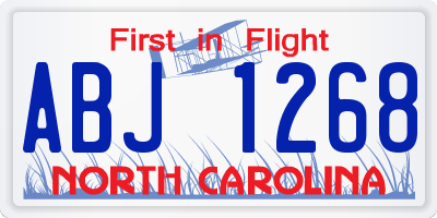 NC license plate ABJ1268