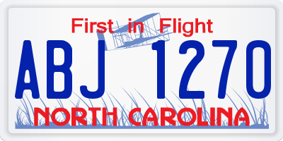 NC license plate ABJ1270