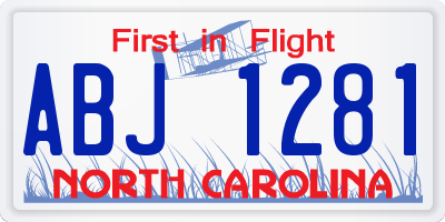 NC license plate ABJ1281