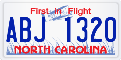 NC license plate ABJ1320