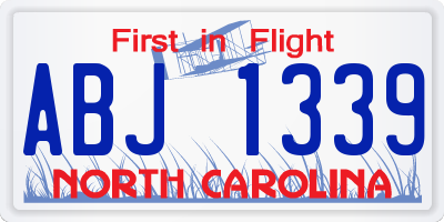 NC license plate ABJ1339