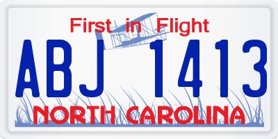 NC license plate ABJ1413