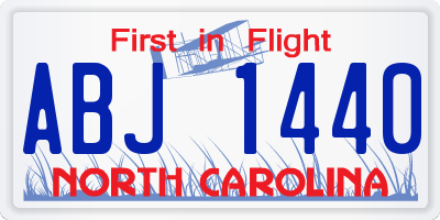 NC license plate ABJ1440