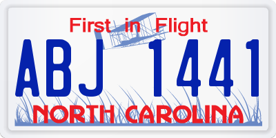 NC license plate ABJ1441