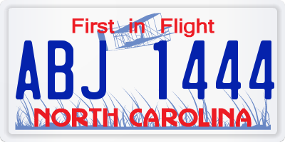NC license plate ABJ1444