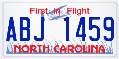 NC license plate ABJ1459
