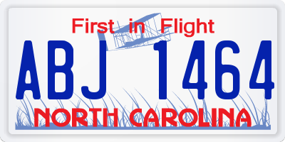 NC license plate ABJ1464