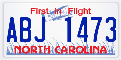 NC license plate ABJ1473