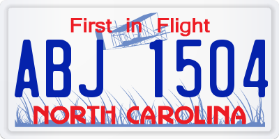 NC license plate ABJ1504