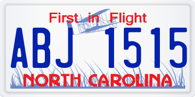 NC license plate ABJ1515