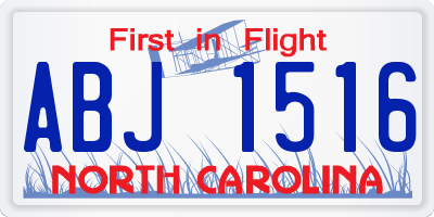 NC license plate ABJ1516