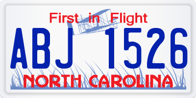 NC license plate ABJ1526
