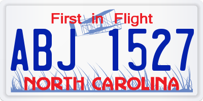 NC license plate ABJ1527