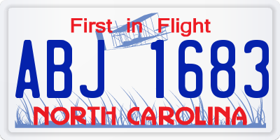 NC license plate ABJ1683