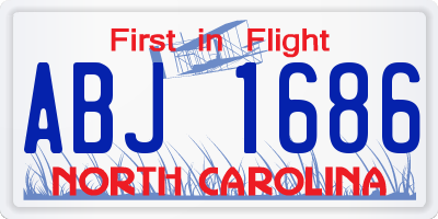 NC license plate ABJ1686