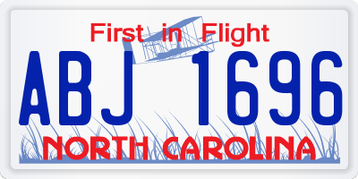 NC license plate ABJ1696