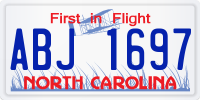 NC license plate ABJ1697
